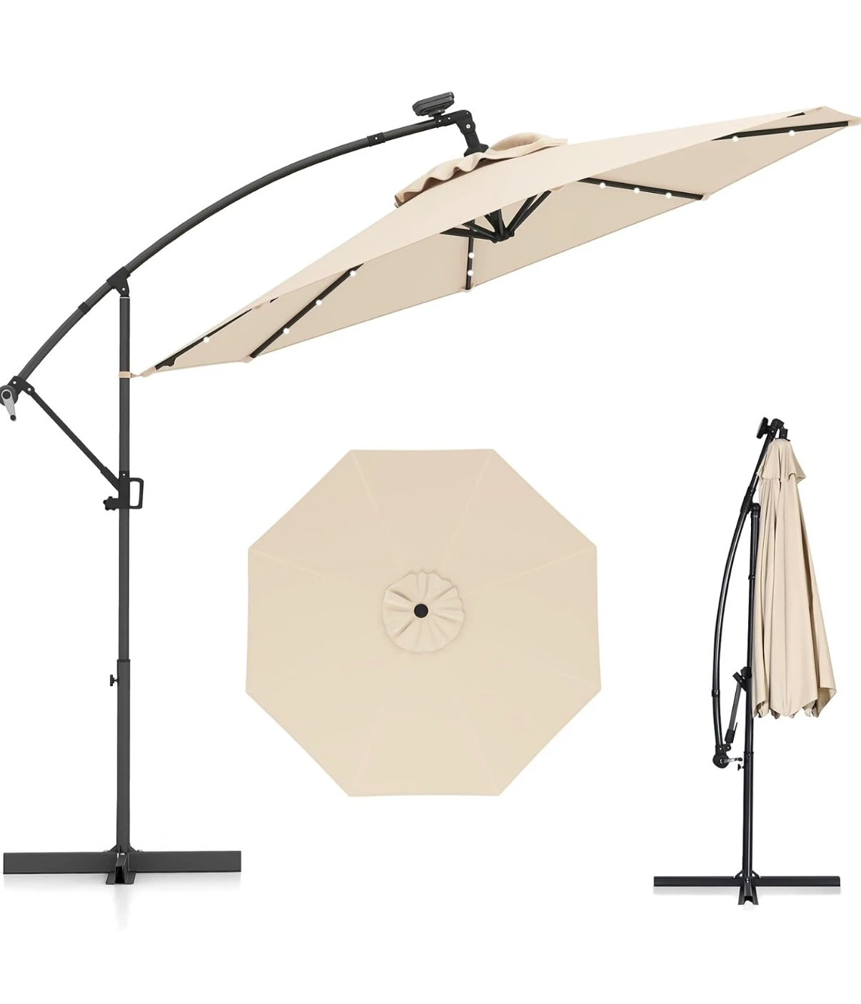 10ft Beige Cantilever Patio Umbrella