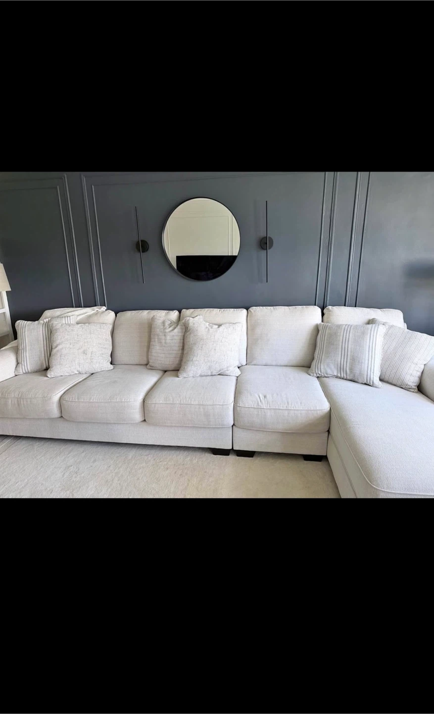 Large Off-White Sectional Sofa