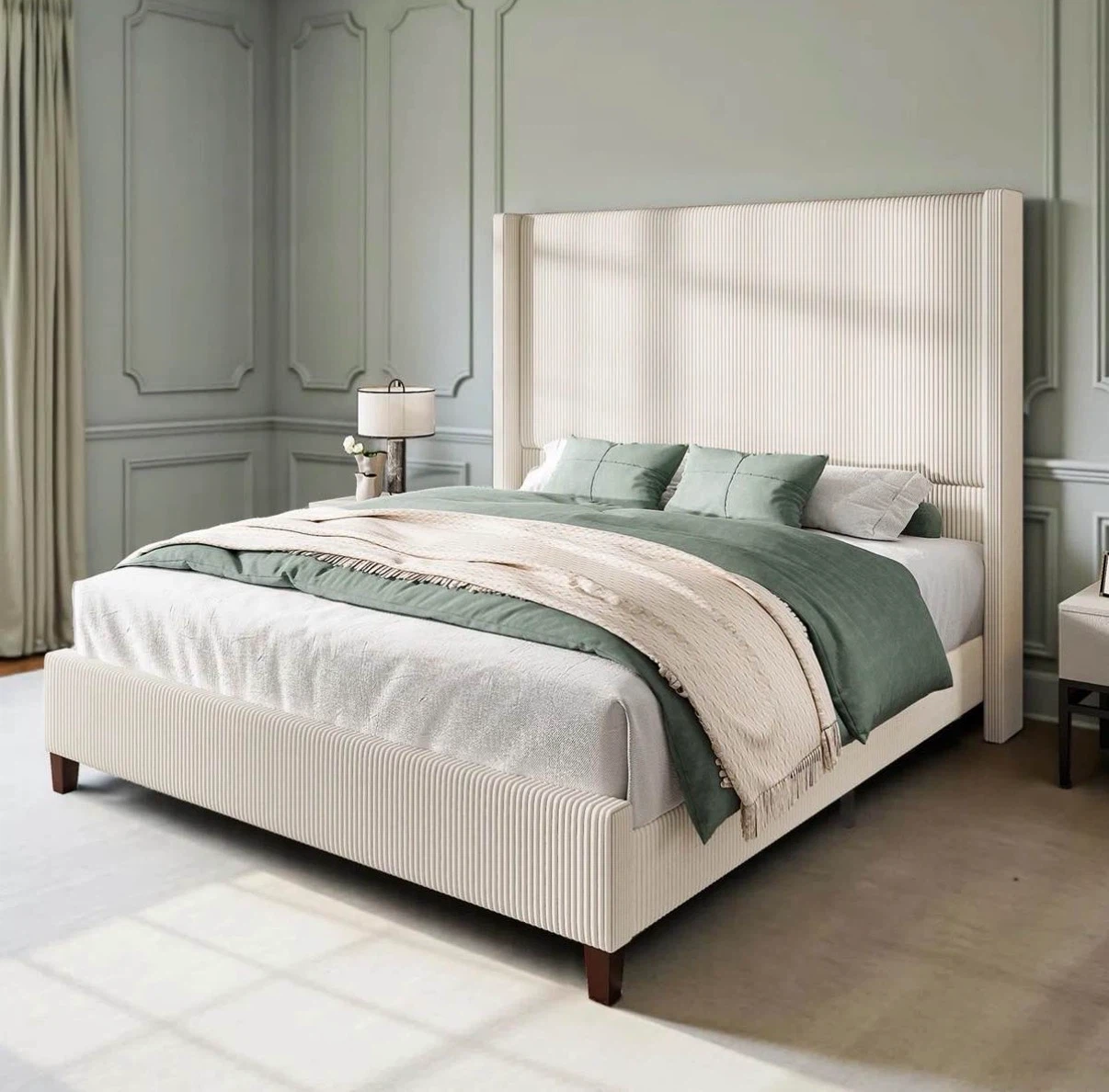 Queen Size Upholstered Platform Bed Frame