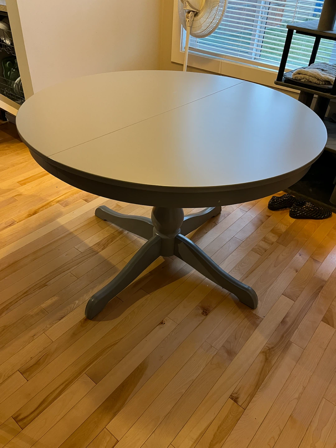 IKEA Grey Extendable Round Dining Table