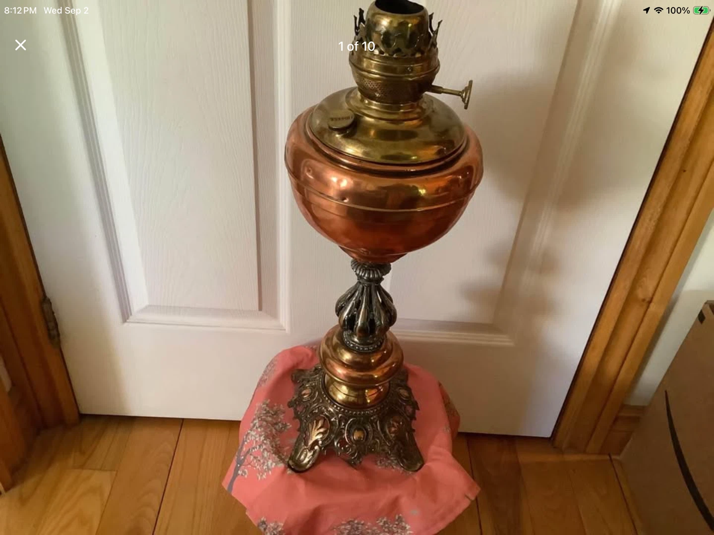 Lg Vt Brass & Copper Success Oil Lamp 🐞