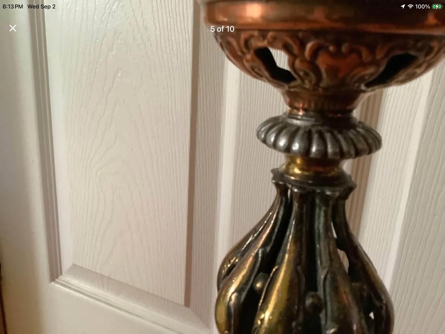 Lg Vt Brass & Copper Success Oil Lamp 🐞 - photo 2