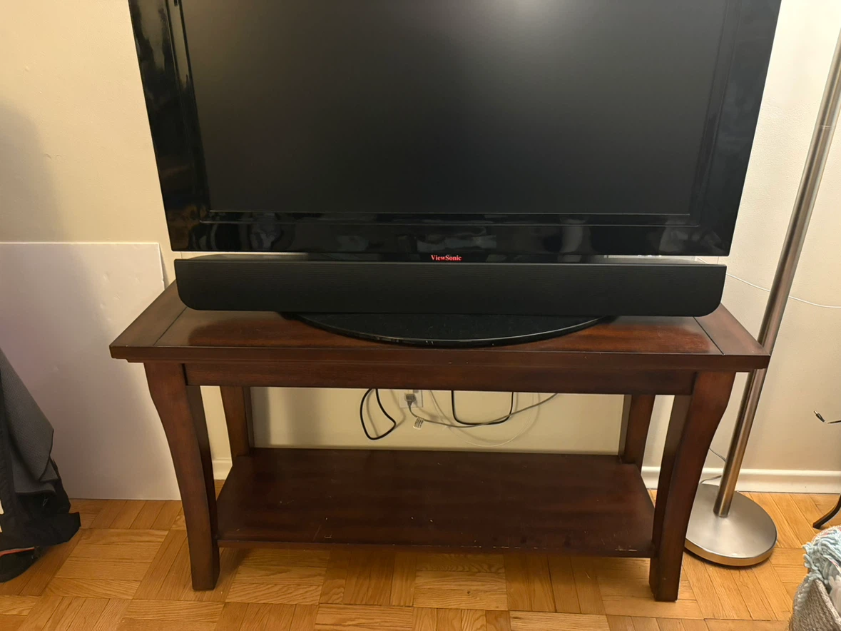 Dark Solid Wood Console Table with Shelf