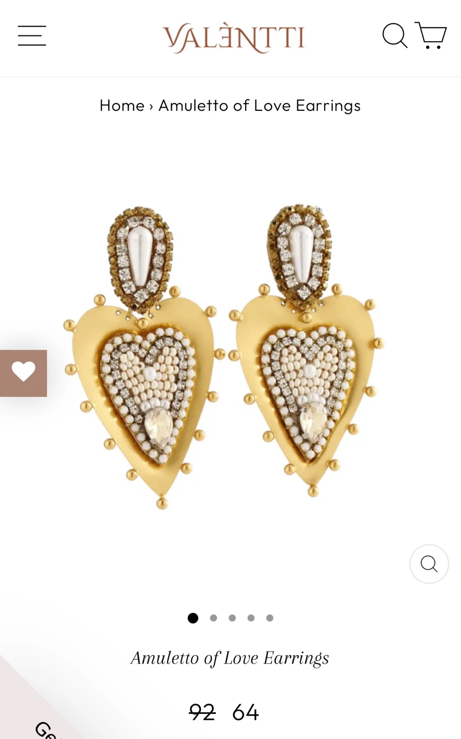 VALENTTI Amuletto of Love Heart Earrings - photo 3