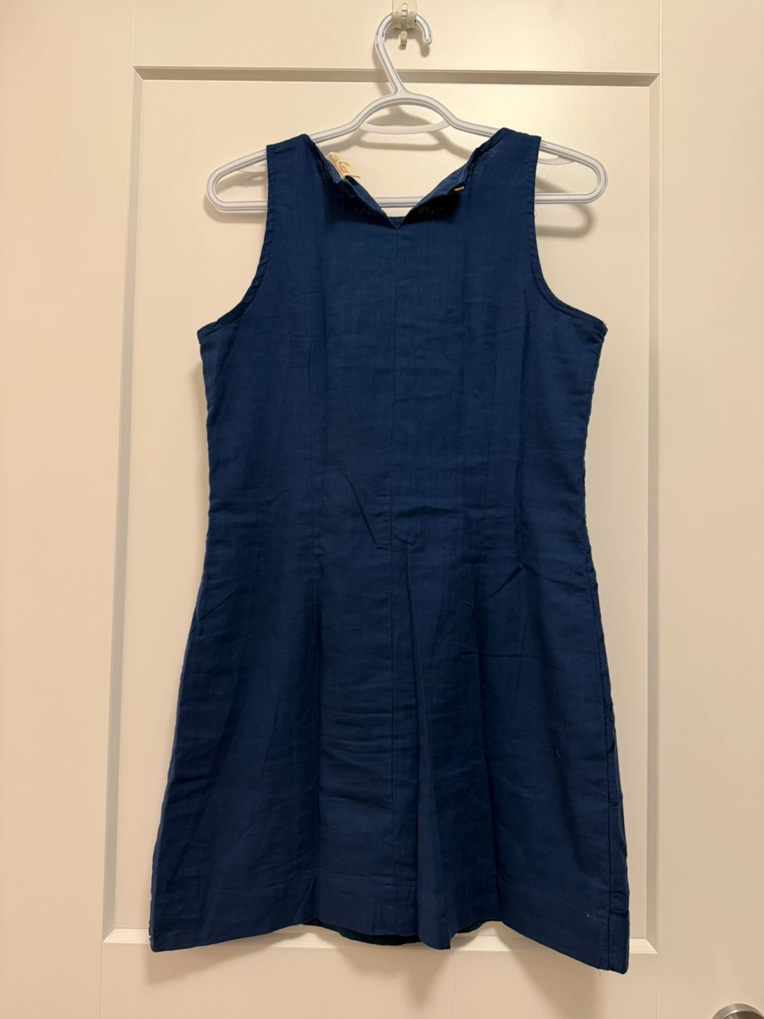 100% Cotton Blue Embroidered Sleeveless Dress - photo 2