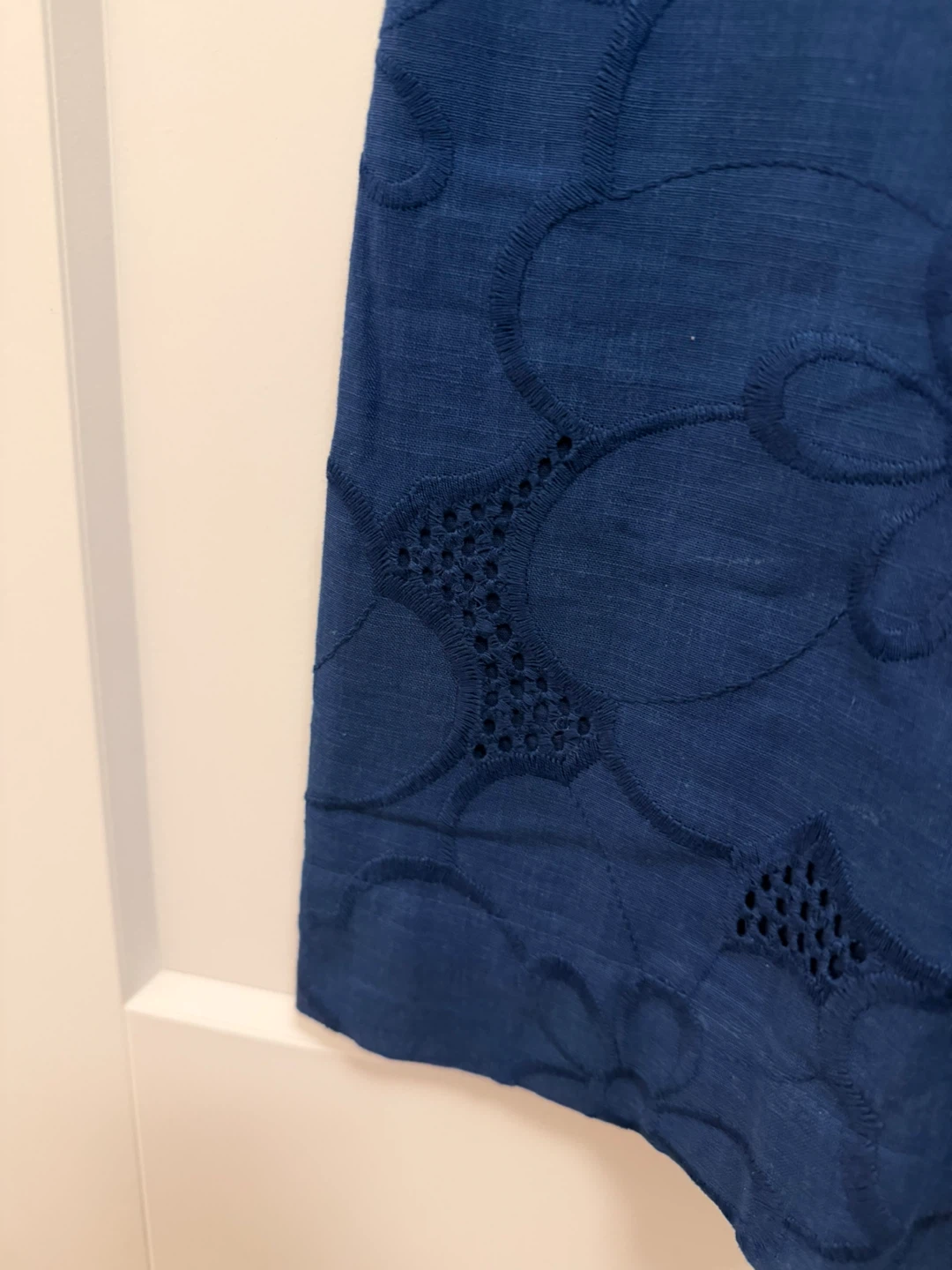 100% Cotton Blue Embroidered Sleeveless Dress - photo 4