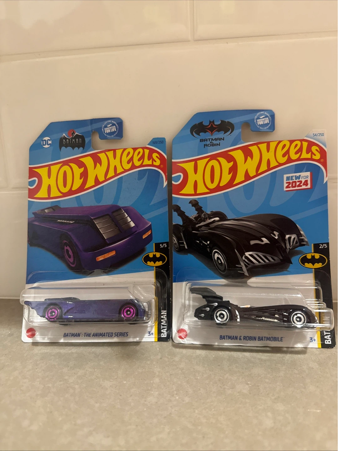Set of 2 Hot Wheels Batman Batmobile Diecast Cars