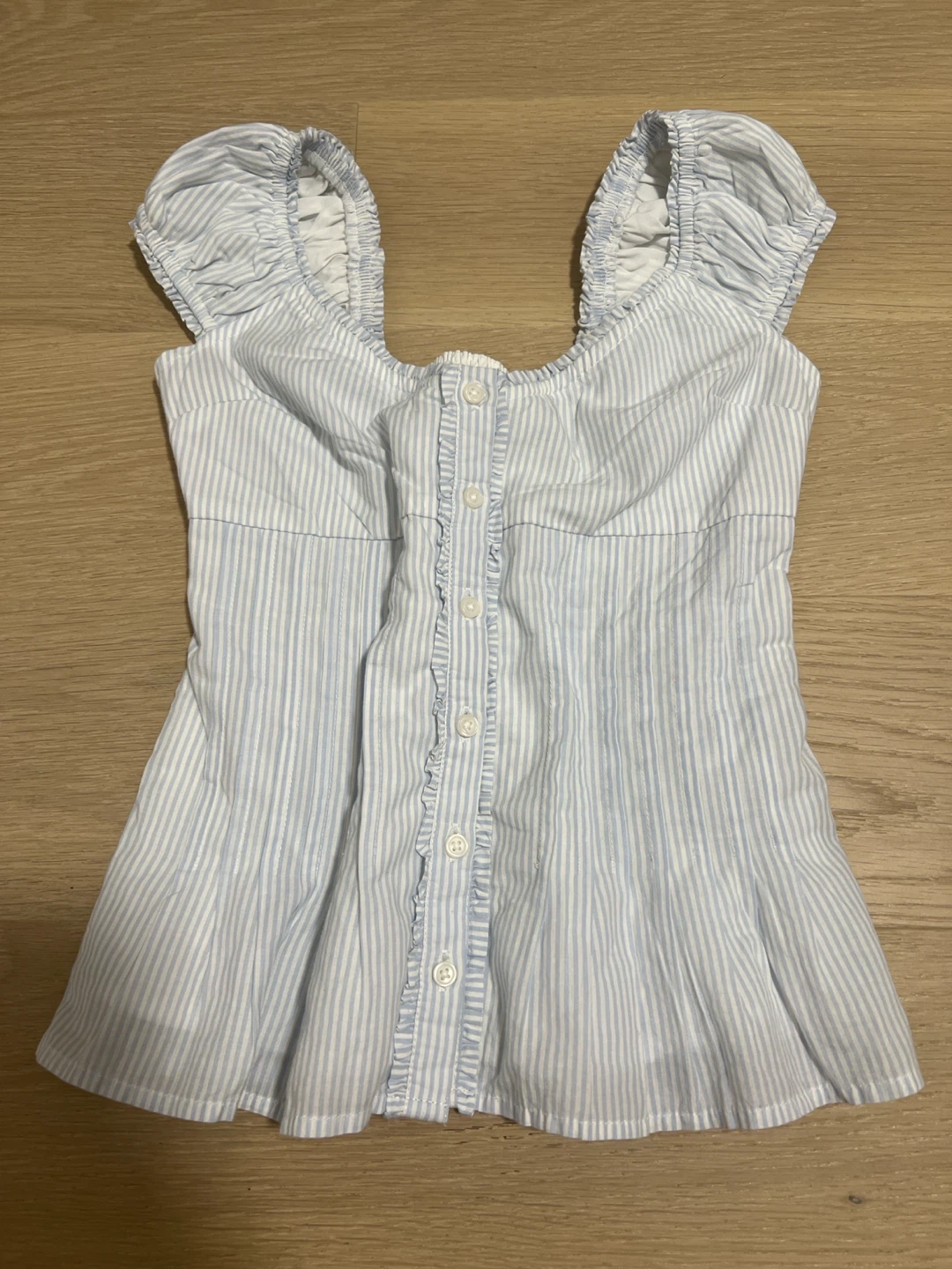 Hollister Light Blue Striped Blouse