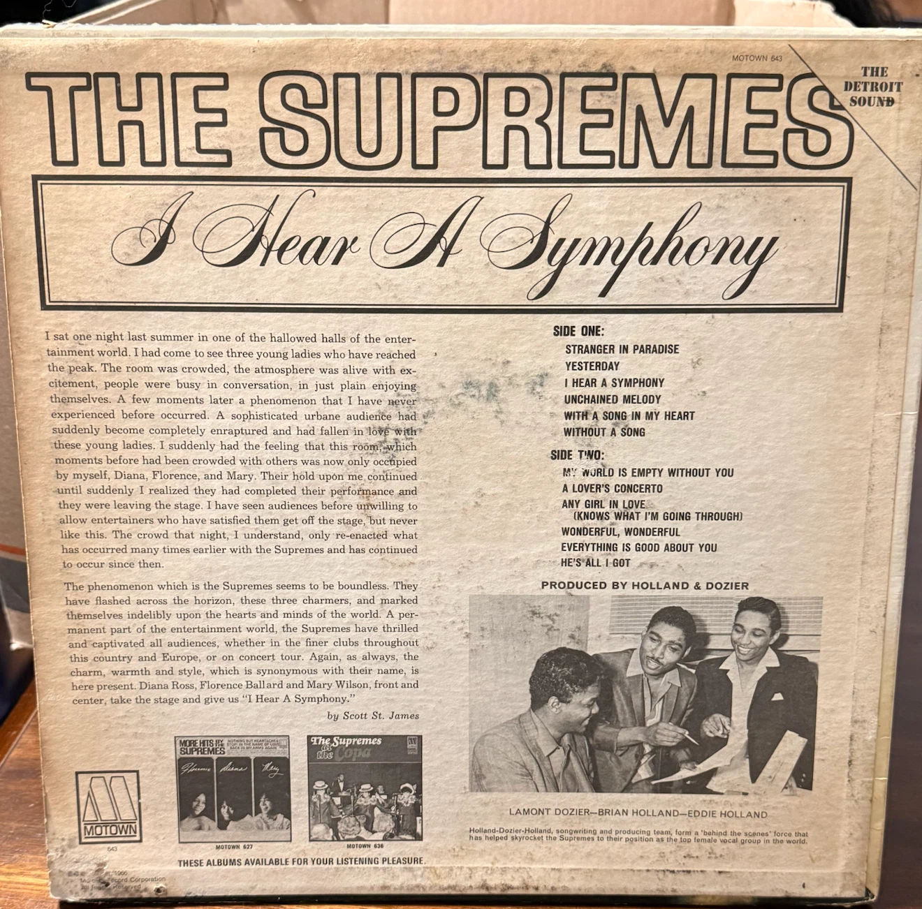The Supremes - I Hear A Symphony Vinyl Record - photo 2