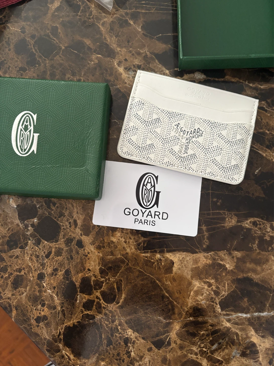 Goyard White Card Holder