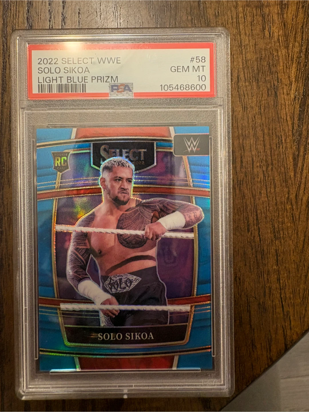 2022 Panini Select WWE Solo Sikoa PSA 10 Light Blue Prizm