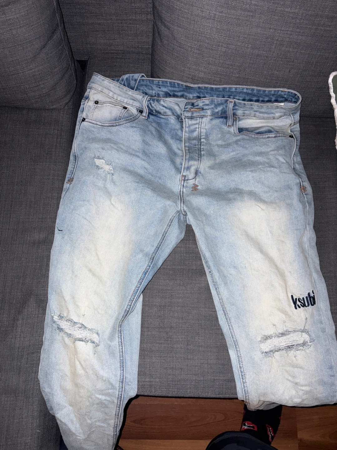 Ksubi Light Wash Distressed Jeans