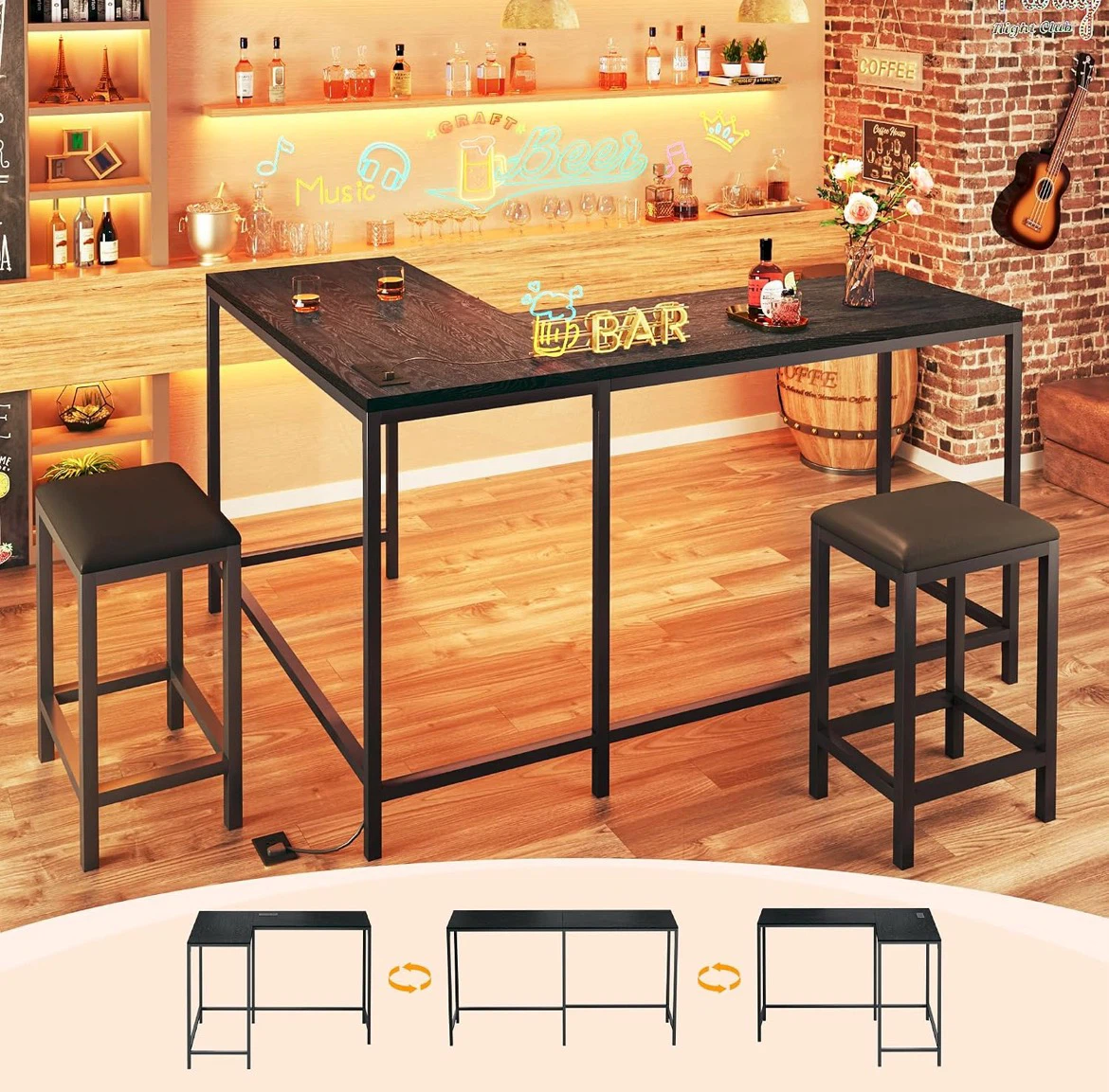Bar Table and Chairs Set - photo 2