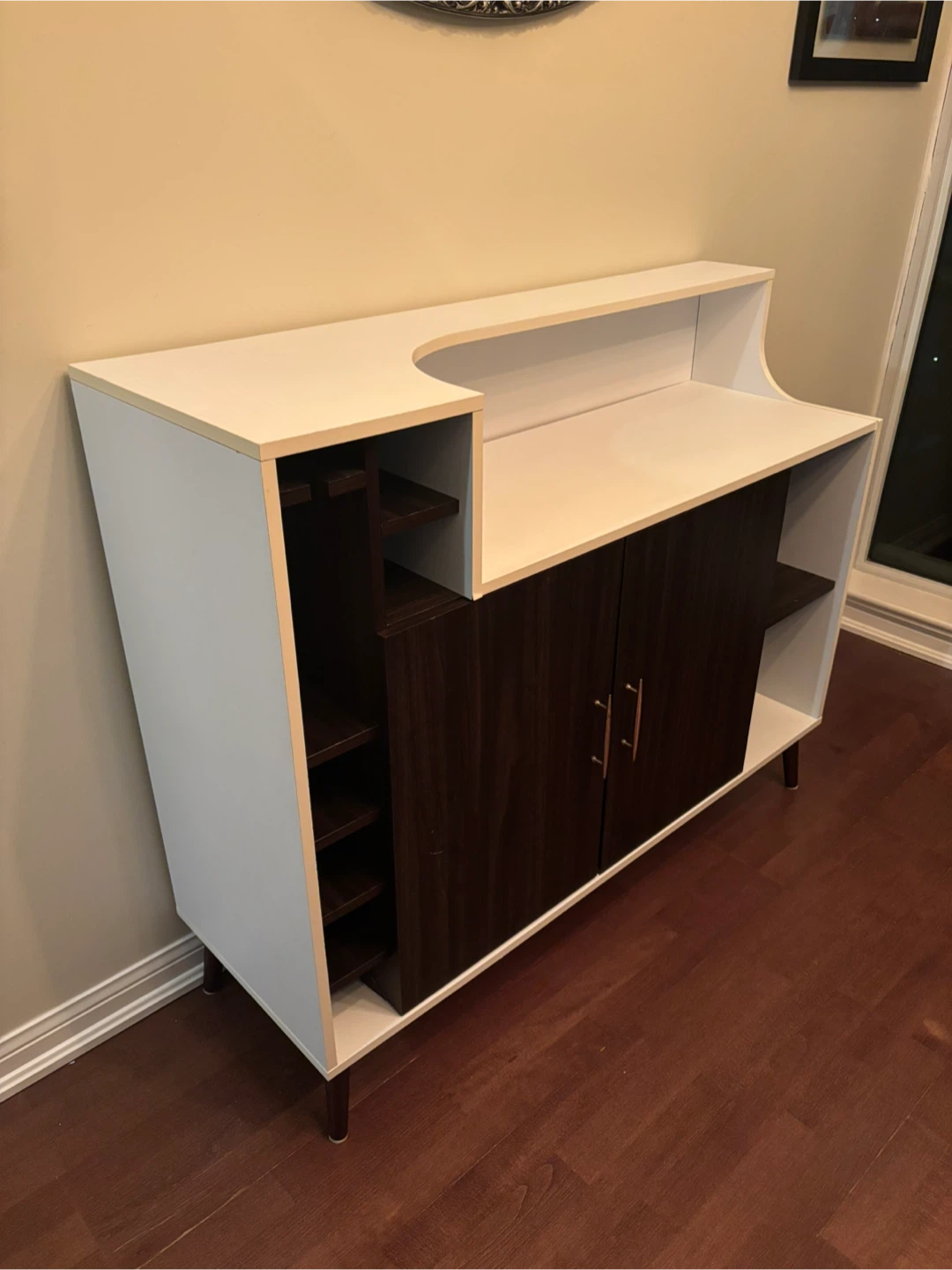 WAYFAIR - White and dark wood buffet or bar cabinet - photo 2