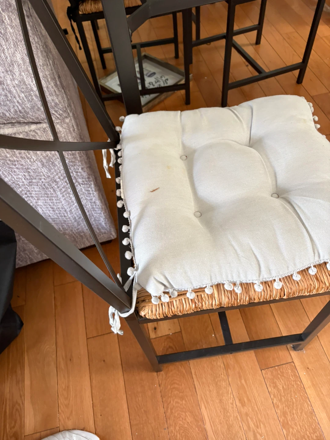 Dining Table with Glass Top and Metal Frame - photo 3