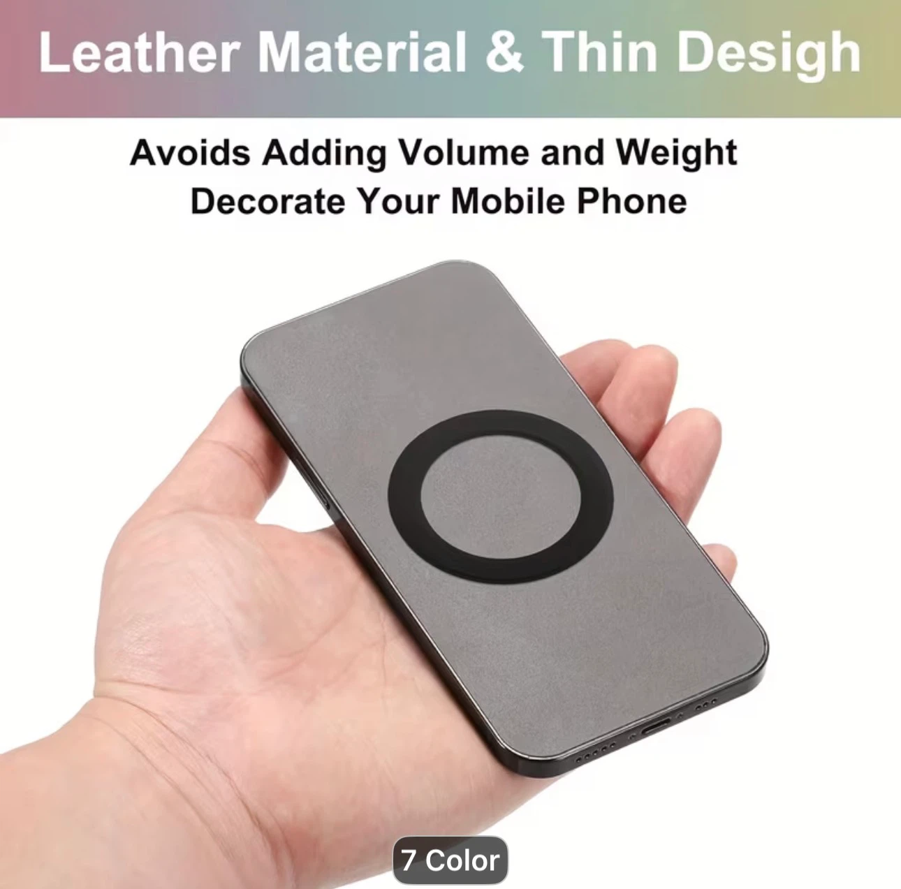 POPPED 1pc Metal Sticker Ring,Universal Adapter Ring PU Leather - photo 4
