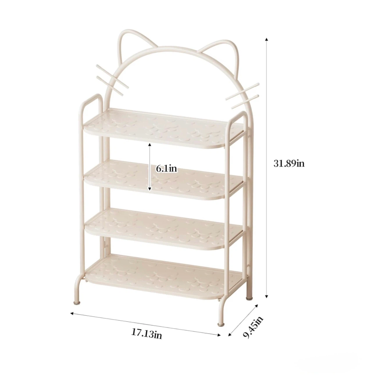Brand new 17.7 x 9 x 32.3 inches Cute Cat Ear 4 Tier - photo 4