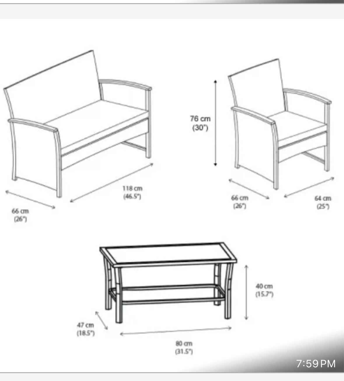 Grey Wicker Patio Set – 4 Pieces - photo 3
