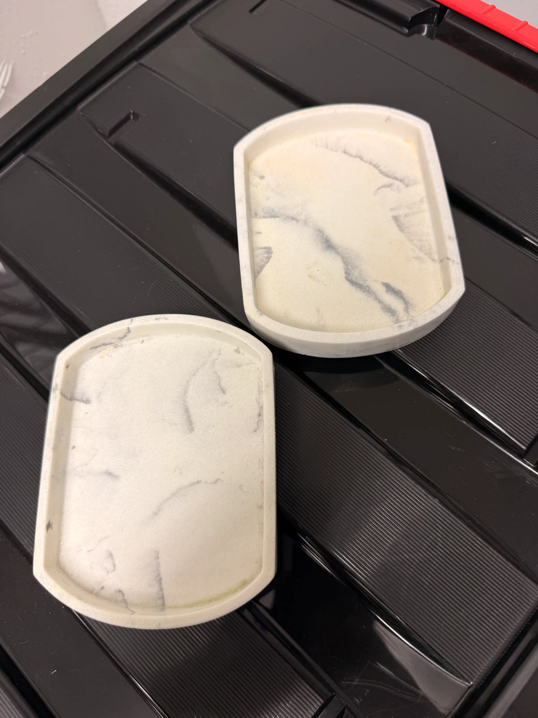 Set of Two Faux Marble Trays