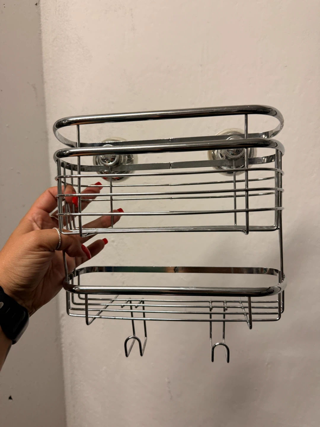 Chrome Shower Caddy with Suction Cups