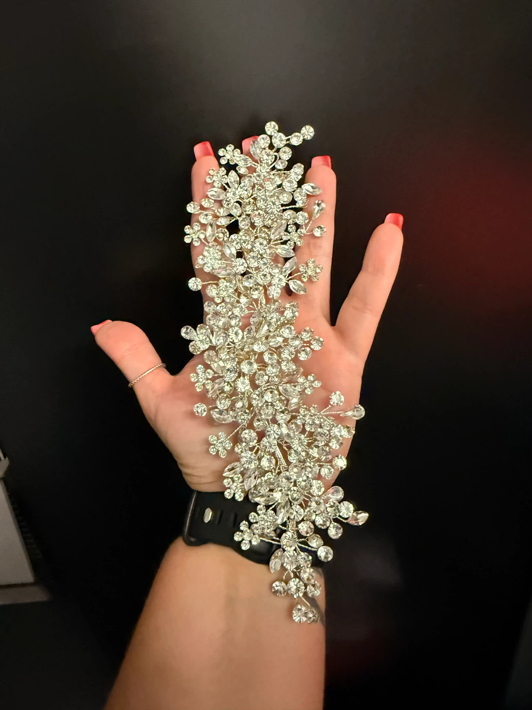 Crystal Floral Hair Vine Accessory - photo 3