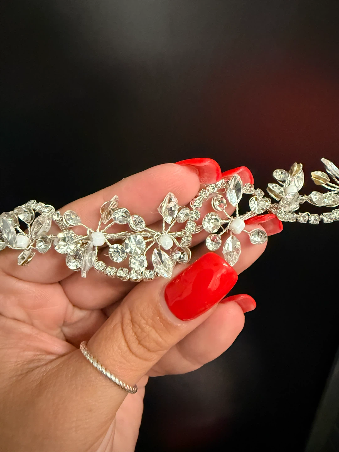 Silver Crystal Vine Hair Accessory - photo 4