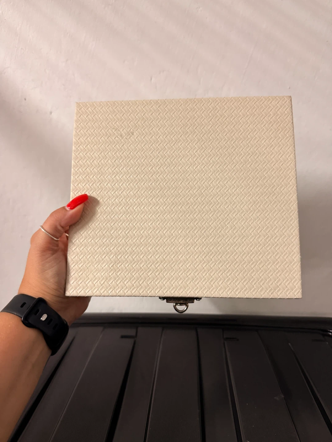 Cream Woven Texture Jewelry Box - photo 3