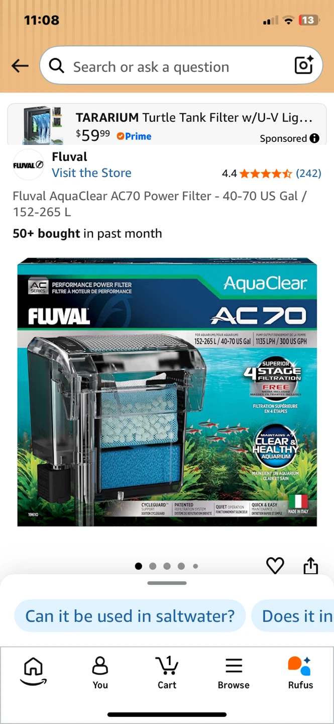 Fluval AquaClear AC70 Power Filter - photo 3