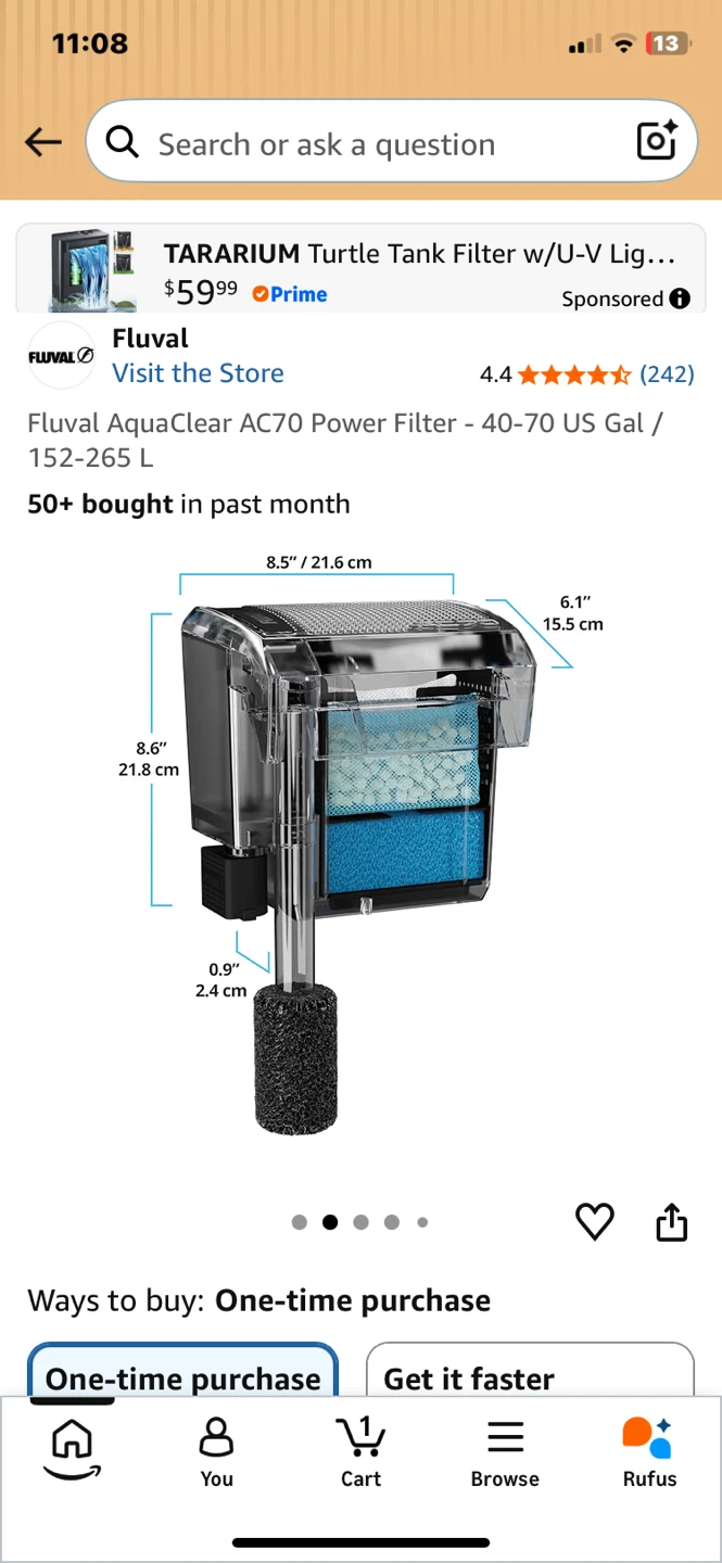 Fluval AquaClear AC70 Power Filter - photo 4