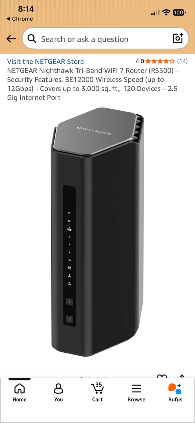 NETGEAR Nighthawk Tri-Band WiFi 7 Router RS500