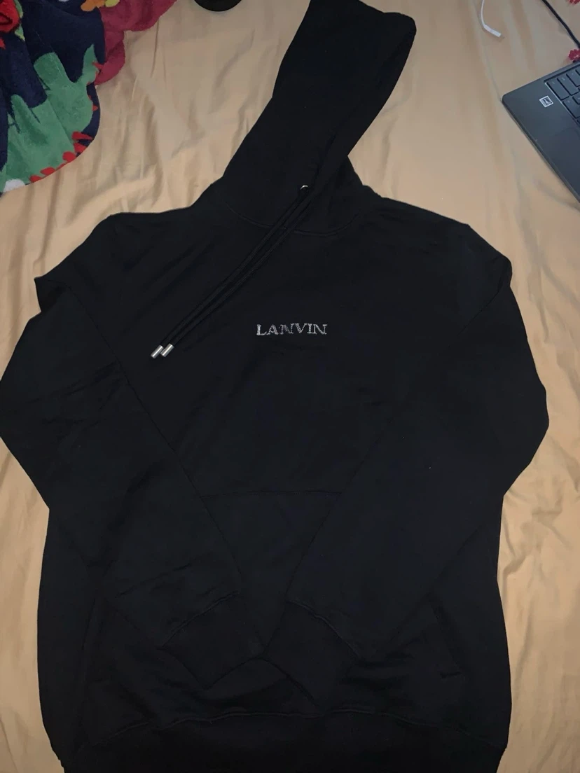 Lanvin Unisex Loose-Fitting Hoodie with Logo - Black