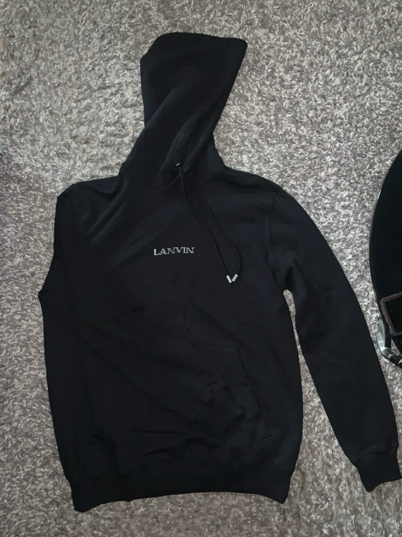 Lanvin Unisex Loose-Fitting Hoodie with Logo - Black - photo 3