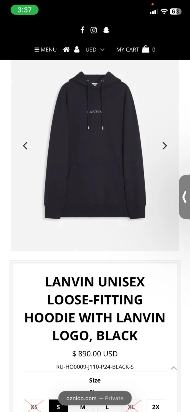 Lanvin Unisex Loose-Fitting Hoodie with Logo - Black - photo 4