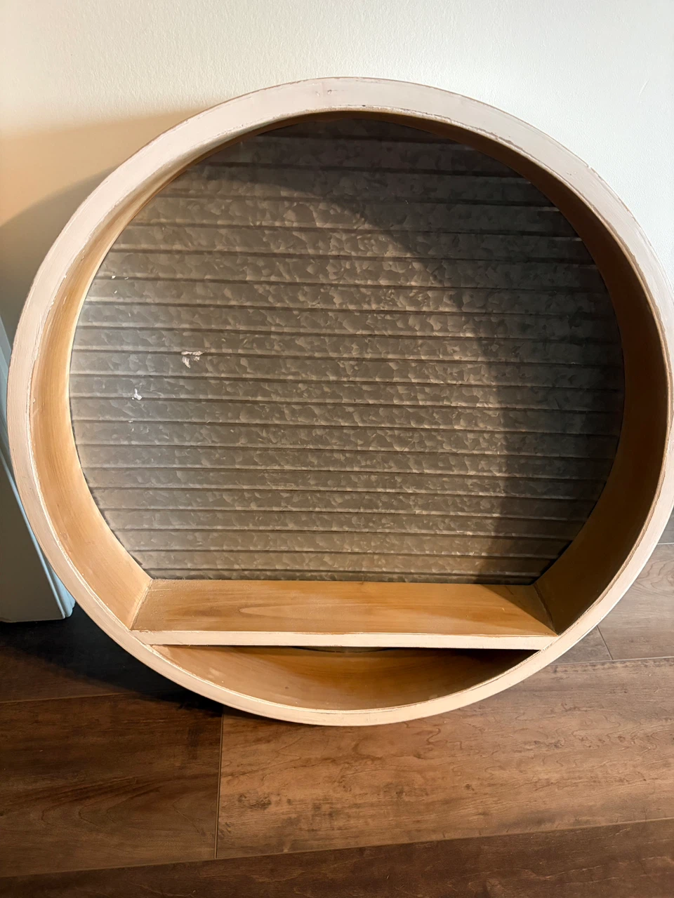 Round Wall Shelf with Galvanized Metal Backing
