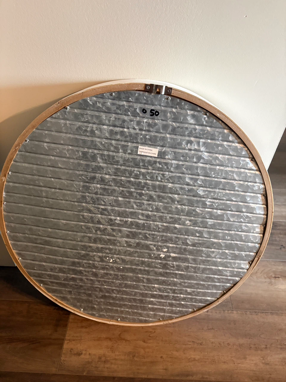 Round Wall Shelf with Galvanized Metal Backing - photo 2