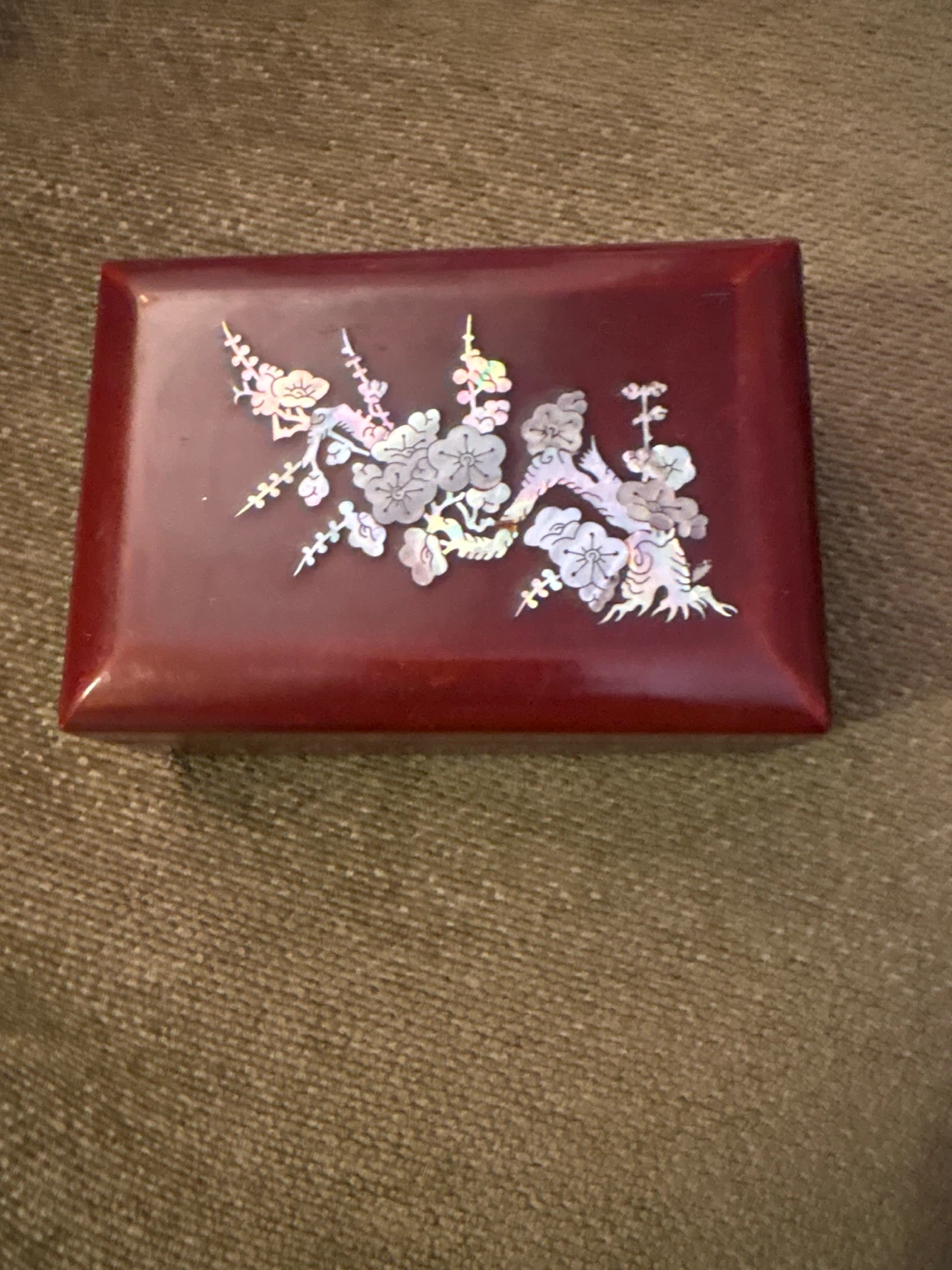 Korean  Lacquer Box with Mother of Pearl Inlay