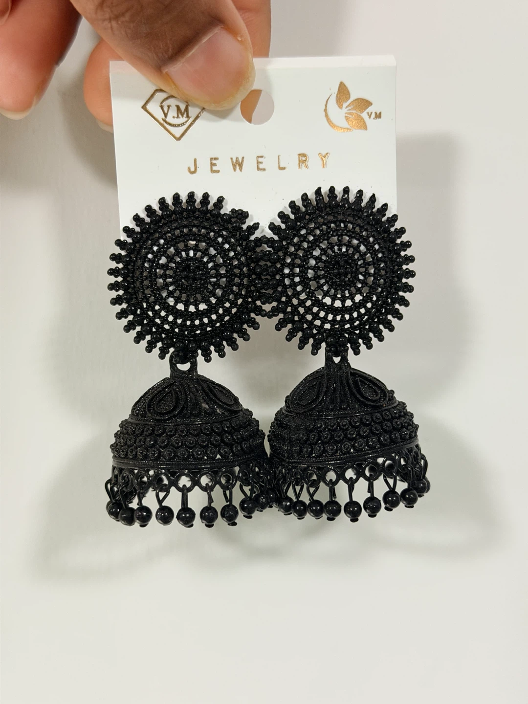 Black Jhumka Earrings