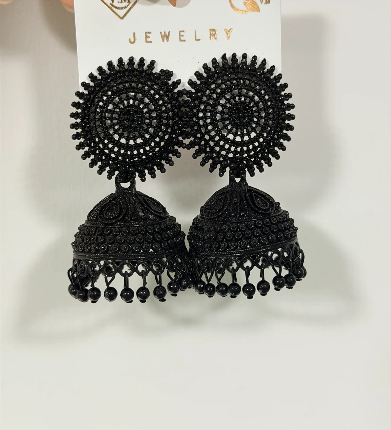 Black Jhumka Earrings - photo 2