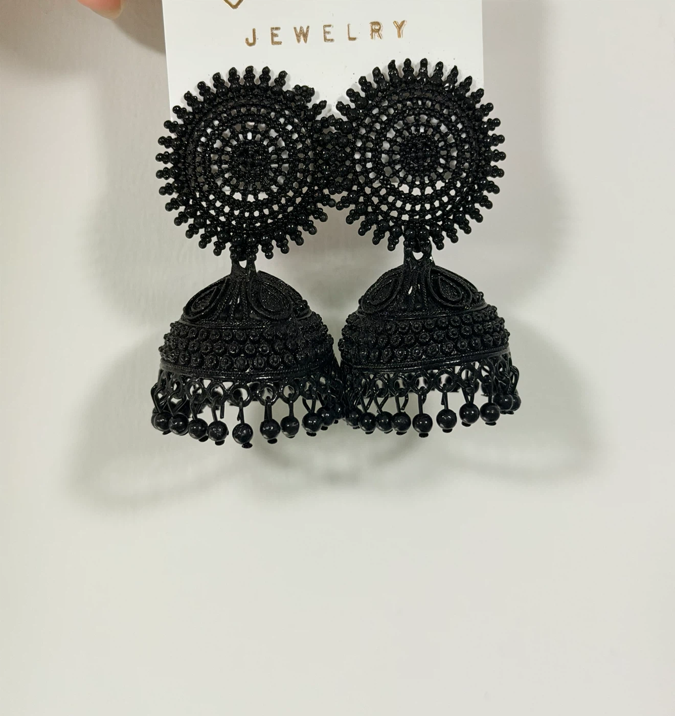 Black Jhumka Earrings - photo 3