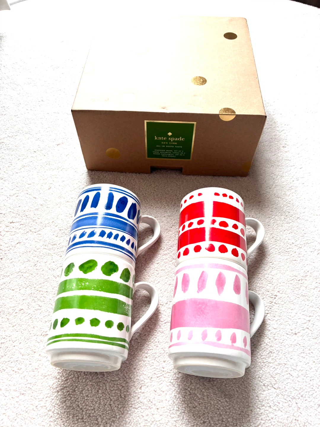 New Kate Spade New York Lenox Stacking Mugs - Set of 4 - photo 3