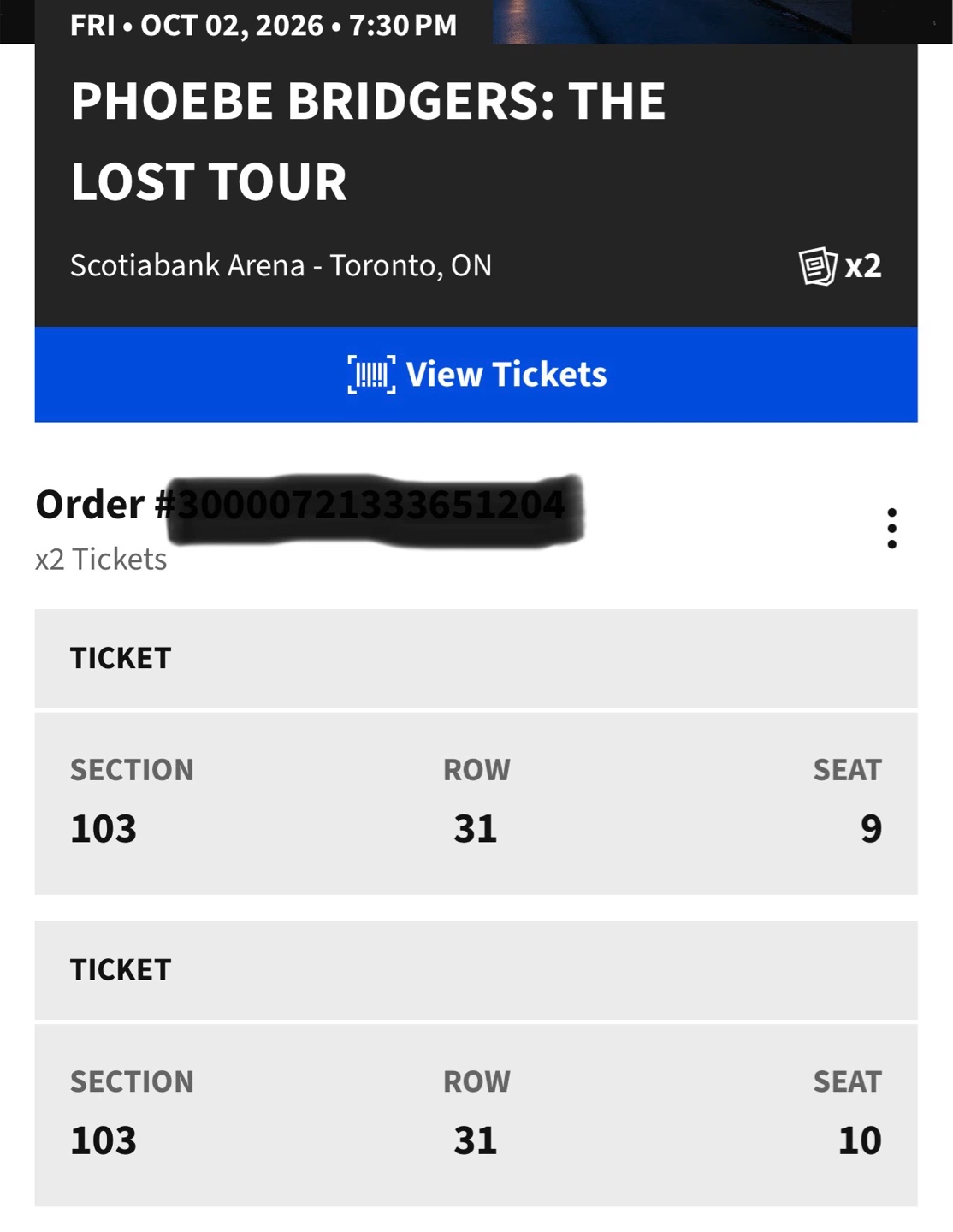 2 Phoebe Bridgers The Lost Tour Tickets Oct 02 2026