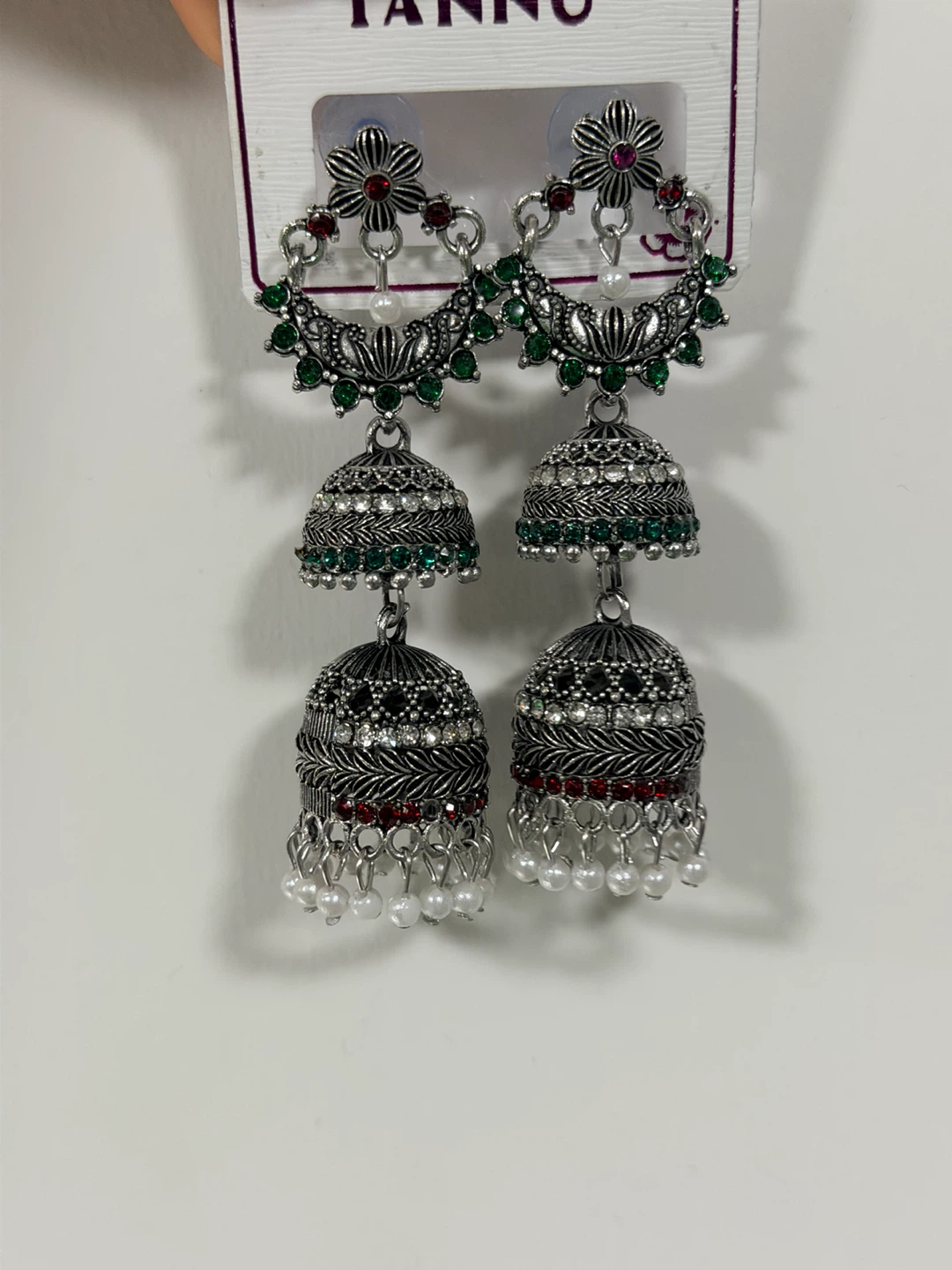 Tannu Silver Jhumka Earrings