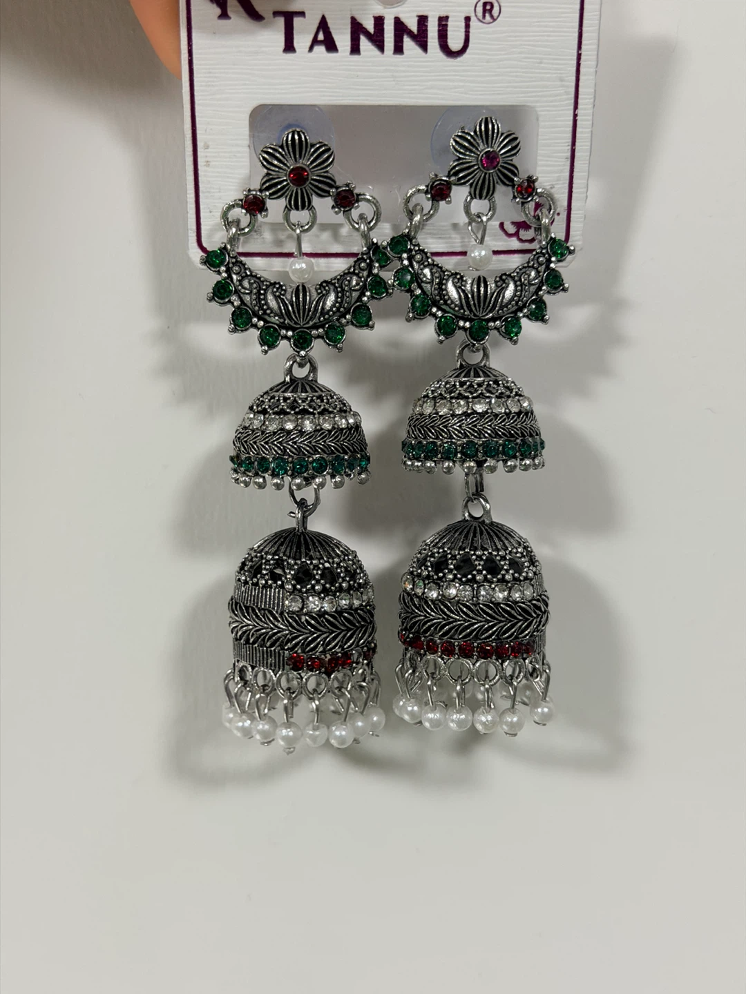 Tannu Silver Jhumka Earrings - photo 2