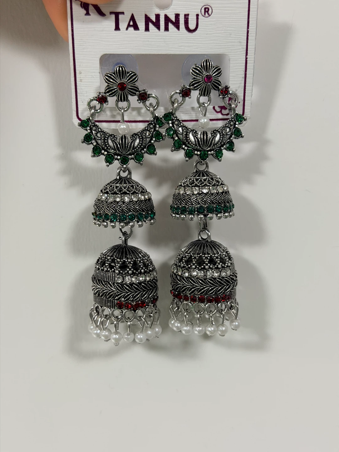 Tannu Silver Jhumka Earrings - photo 3