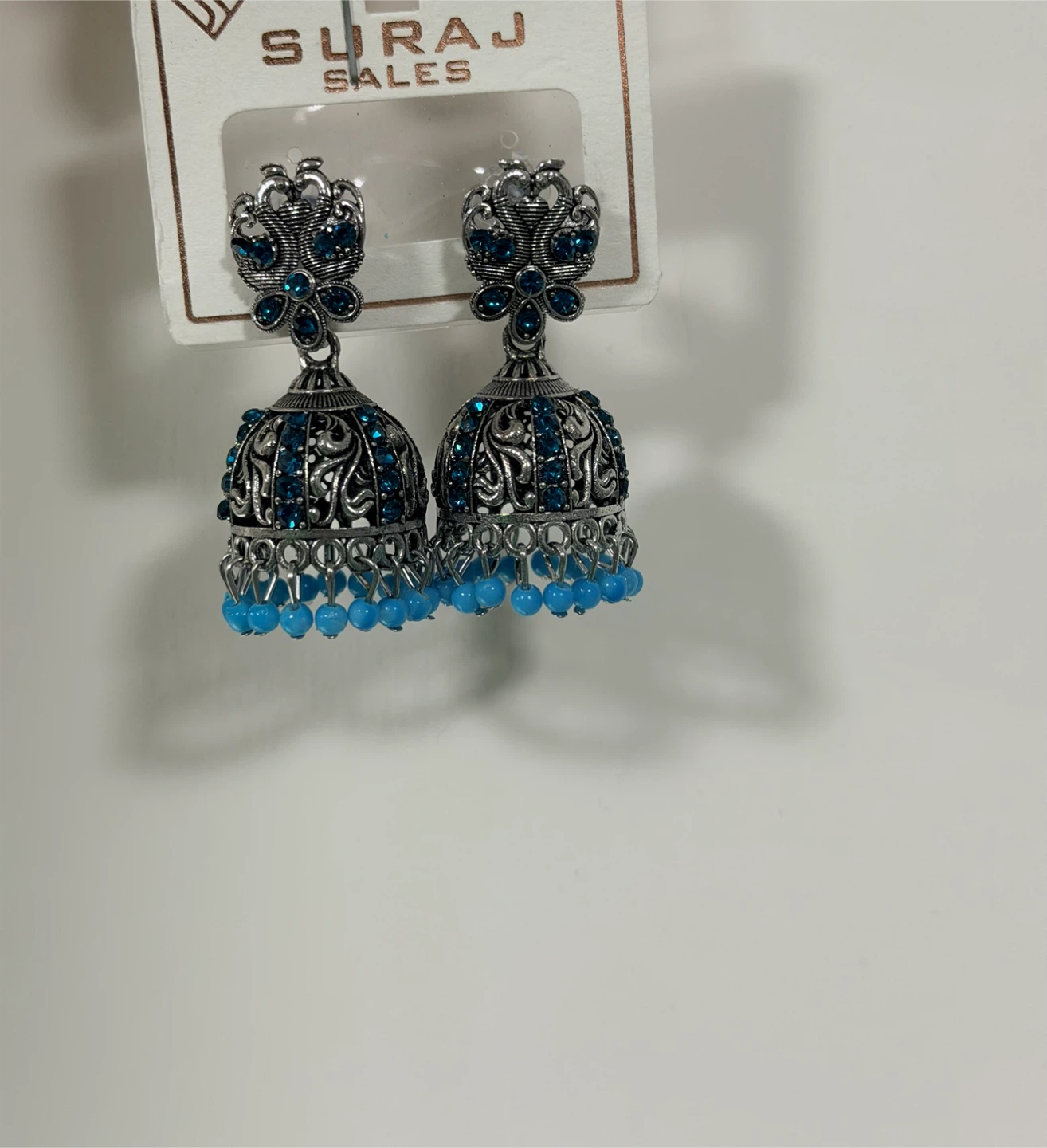 Suraj Sales Jhumka Earrings - Blue - photo 2