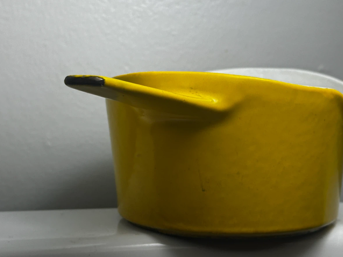 michael lax copco yellow enamel cast iron  sauce pot - photo 3