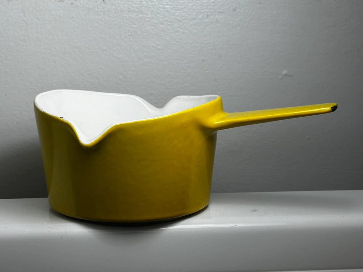 michael lax copco yellow enamel cast iron  sauce pot - photo 4