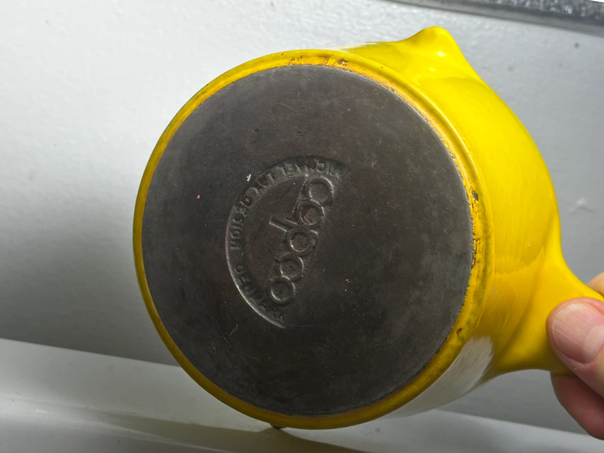 michael lax copco yellow enamel cast iron  sauce pot - photo 5
