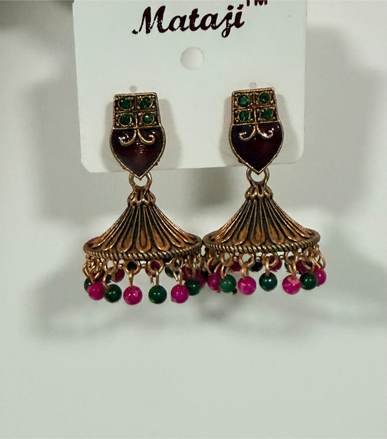 Mattaji Jhumka Earrings with Beads
