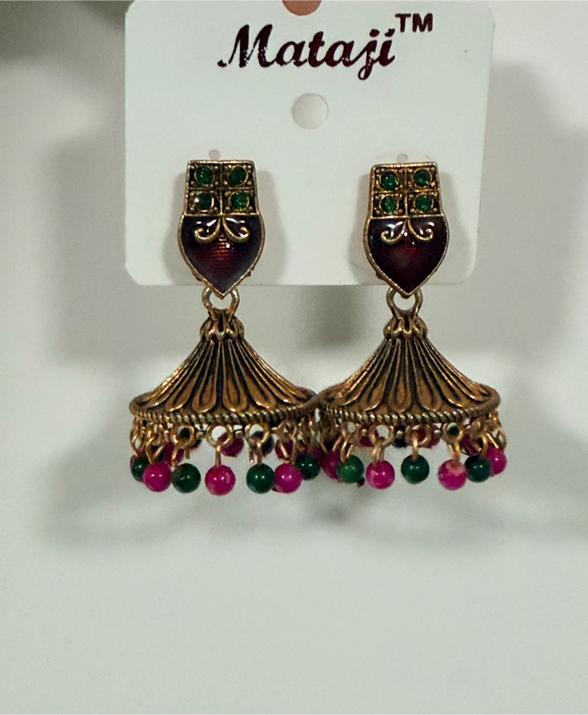 Mattaji Jhumka Earrings with Beads - photo 3